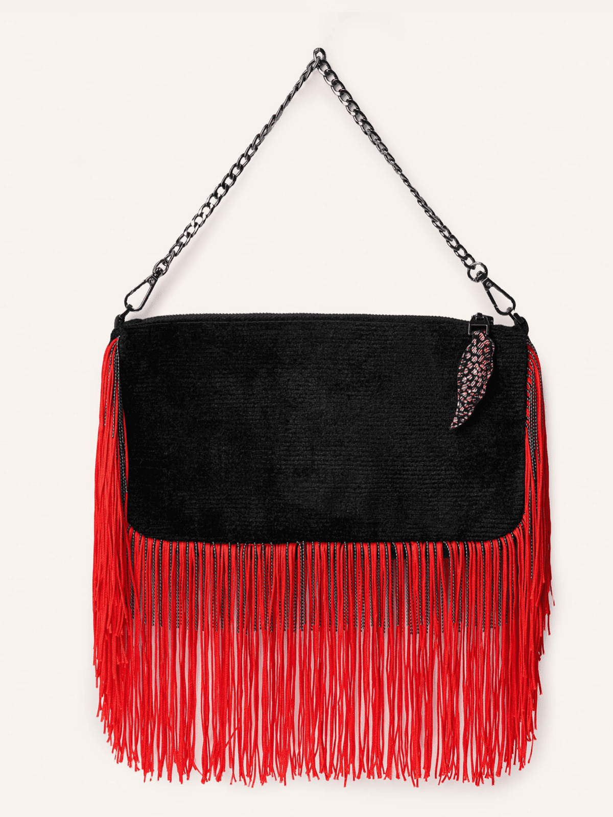 Сумка Tiny metallic fringe Montenegro red — 4